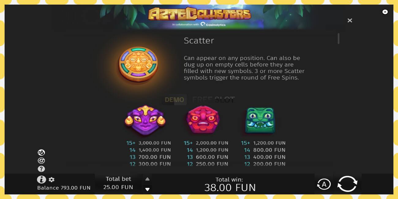 Demo slot Aztec Clusters free and without registration, picture - 1