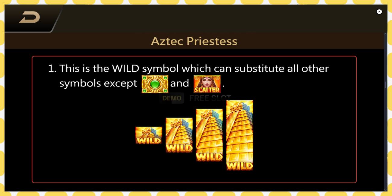 ຊ່ອງຕົວຢ່າງ Aztec Priestess ບໍ່ເສຍຄ່າແລະບໍ່ມີການລົງທະບຽນ, ຮູບ - 1