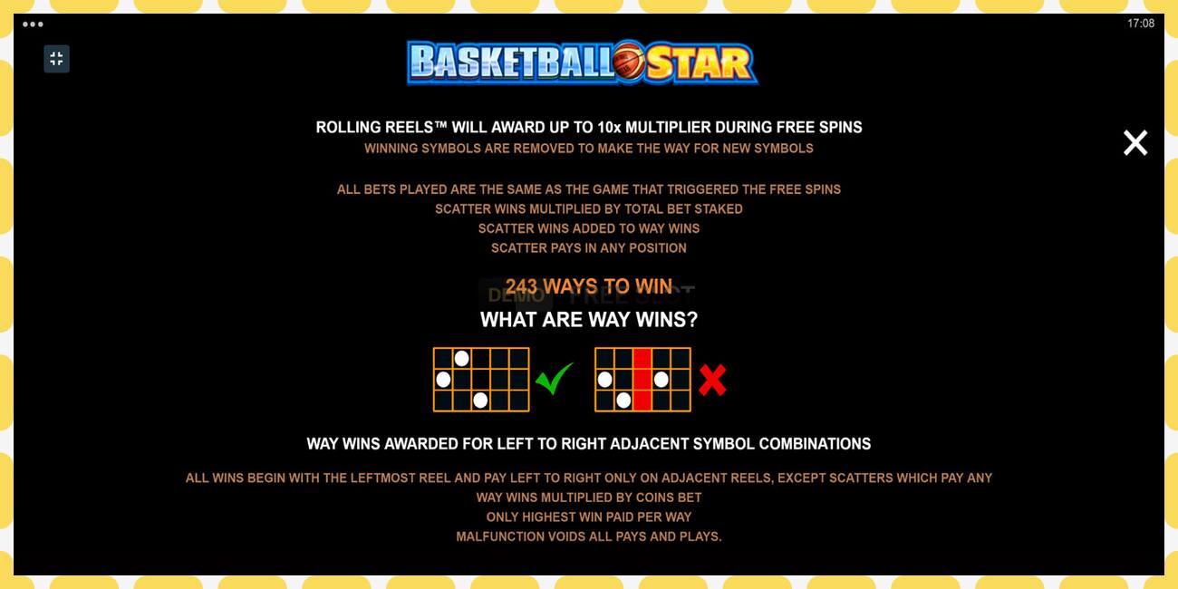 Demo slot Basketball Star free and without registration, picture - 1