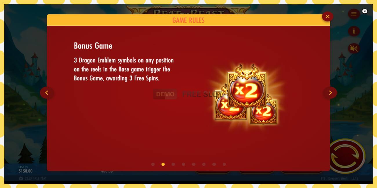 Demo slot Beat the Beast Dragons Wrath free and without registration, picture - 1