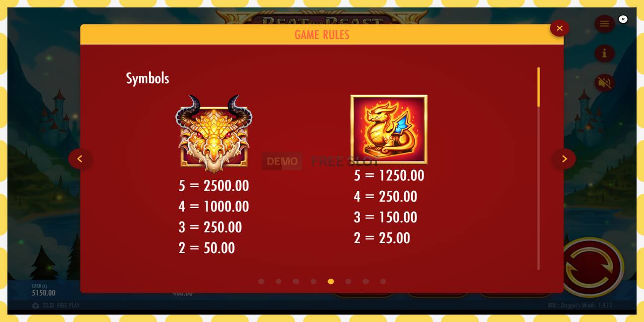 Demo slot Beat the Beast Dragons Wrath free and without registration, picture - 1