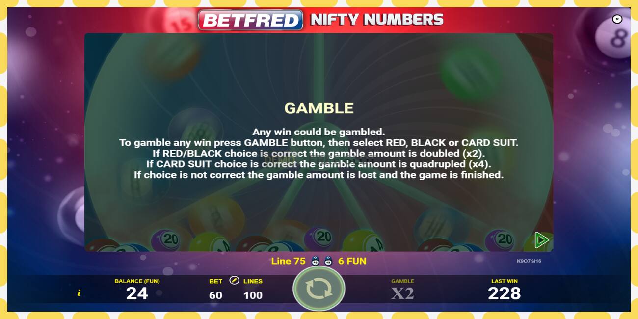 Demo slot Betfred Nifty Numbers free and without registration, picture - 1