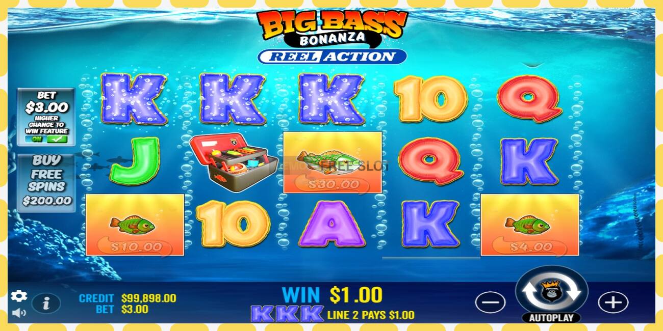 Demo lizdas Big Bass Bonanza Reel Action nemokamai ir be registracijos, paveikslėlį - 1