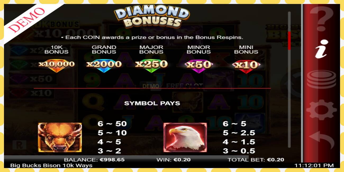 Demo slot Big Bucks Bison 10K Ways free and without registration, picture - 1