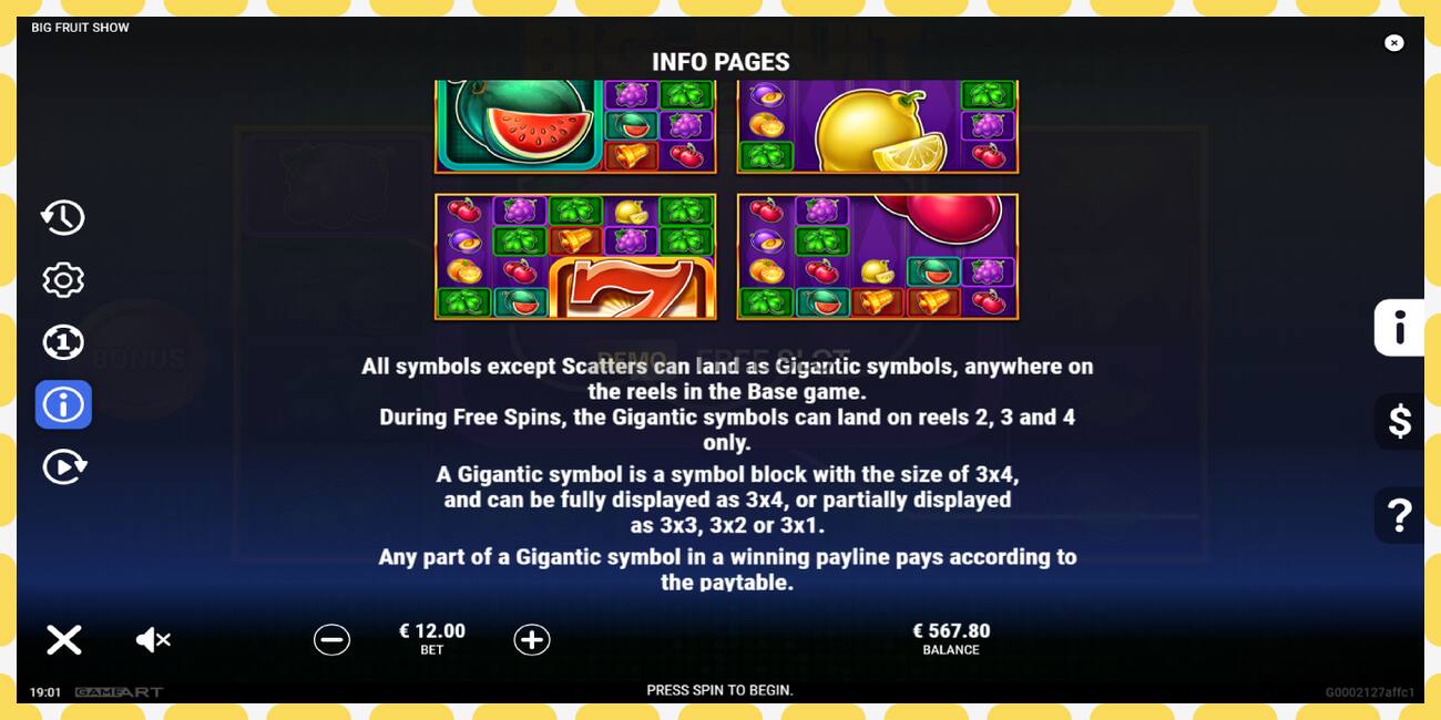 Demo slot Big Fruit Show free and without registration, picture - 1