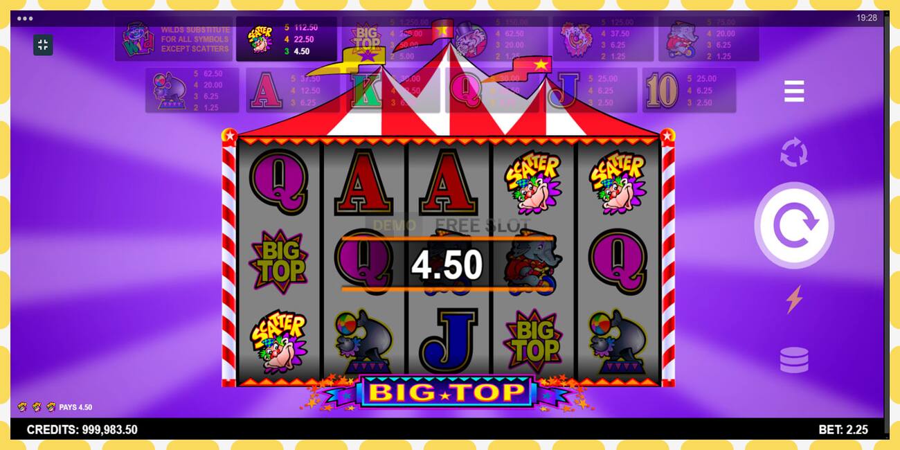 Demo slot Big Top නොමිලේ සහ ලියාපදිංචියකින් තොරව, පින්තූරය - 1