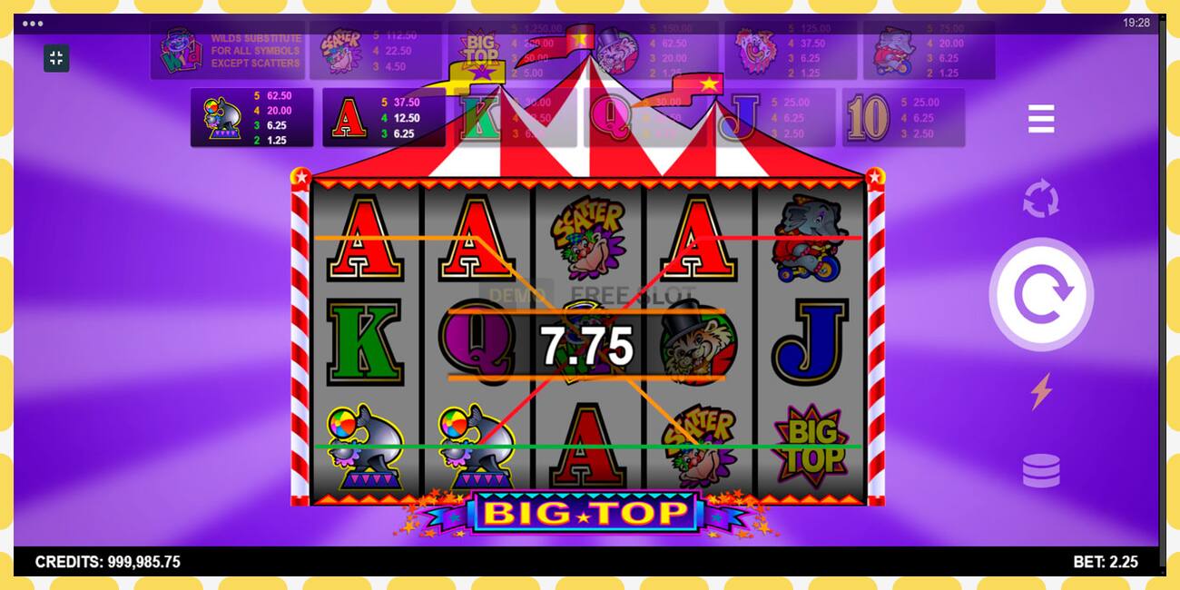 Demo slot Big Top නොමිලේ සහ ලියාපදිංචියකින් තොරව, පින්තූරය - 1