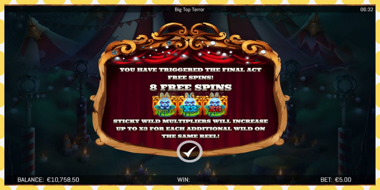 Demo slot Big Top Terror free and without registration, picture - 1