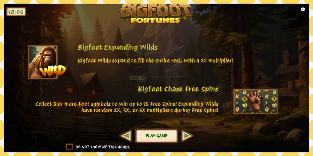 Demo lizdas Bigfoot Fortunes nemokamai ir be registracijos, paveikslėlį - 1