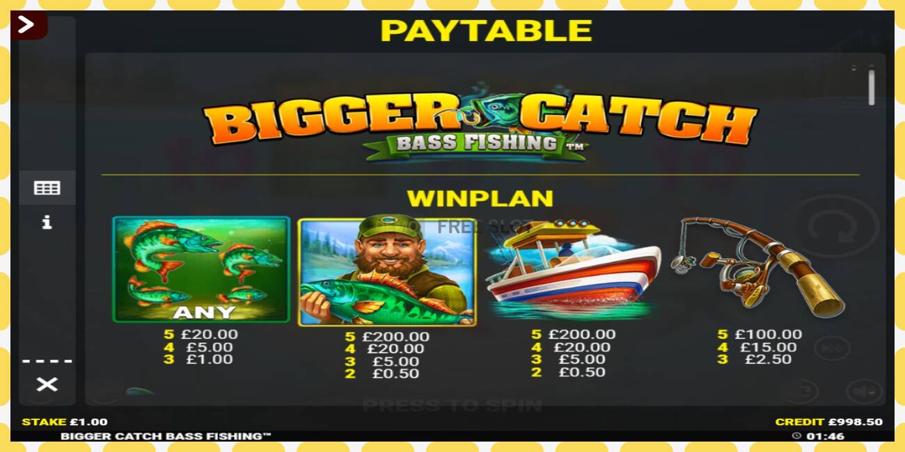 Demo slot Bigger Catch Bass Fishing Rapid Fire Jackpots free and without registration, picture - 1