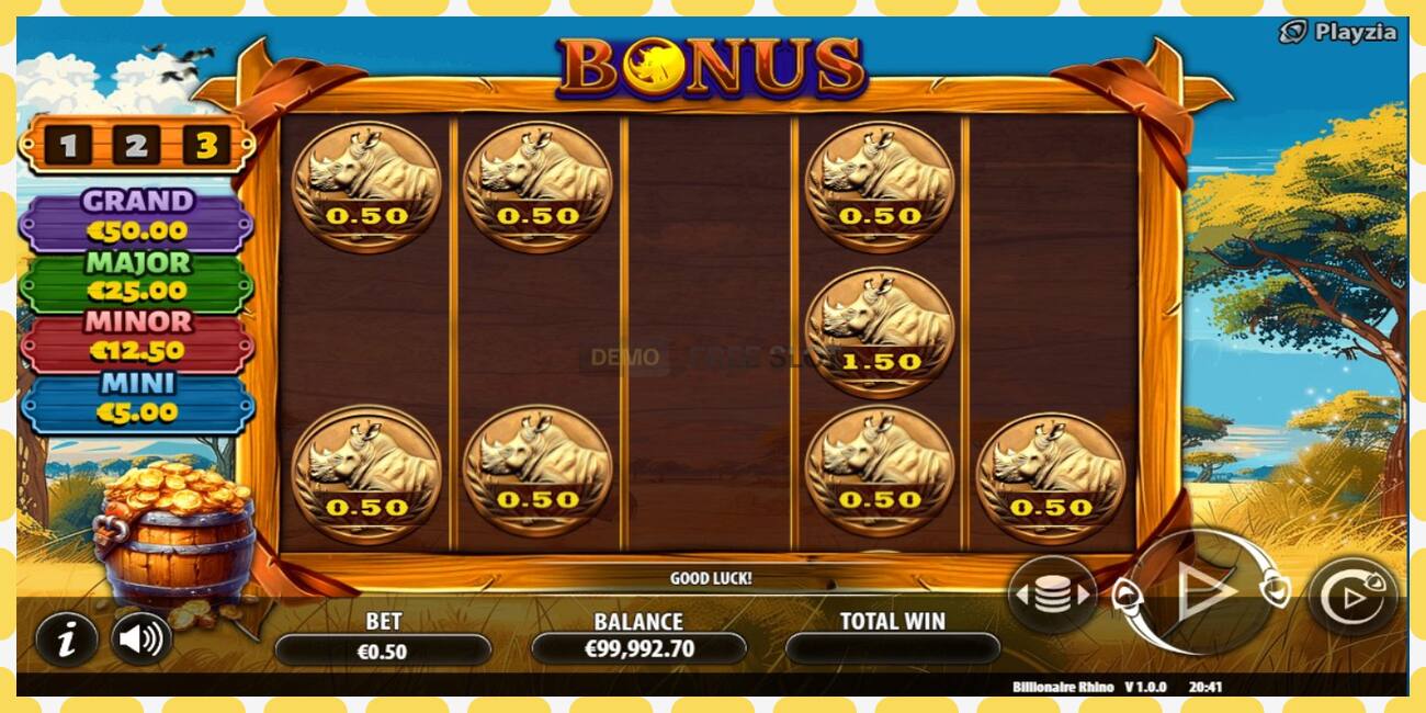 Demo slot Billionaire Rhino නොමිලේ සහ ලියාපදිංචියකින් තොරව, පින්තූරය - 1