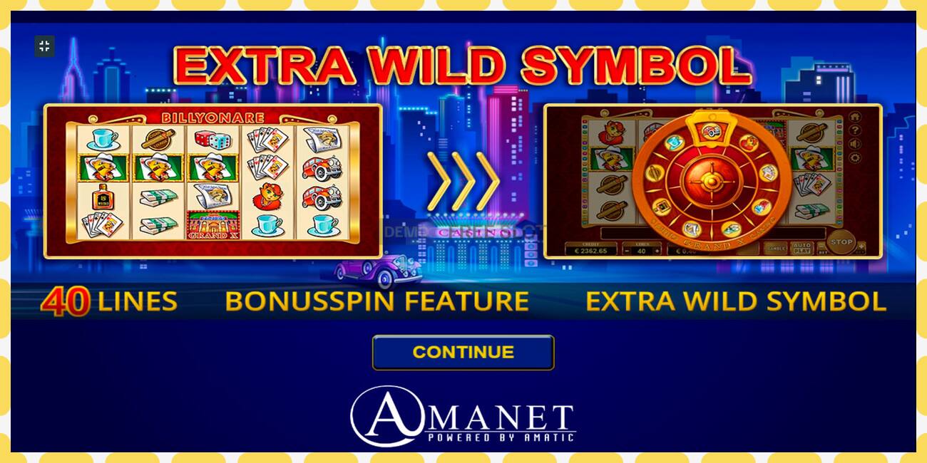 Demo slot Billyonaire free and without registration, picture - 1