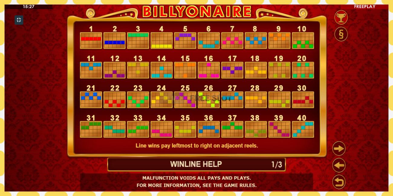 Demo slot Billyonaire free and without registration, picture - 1