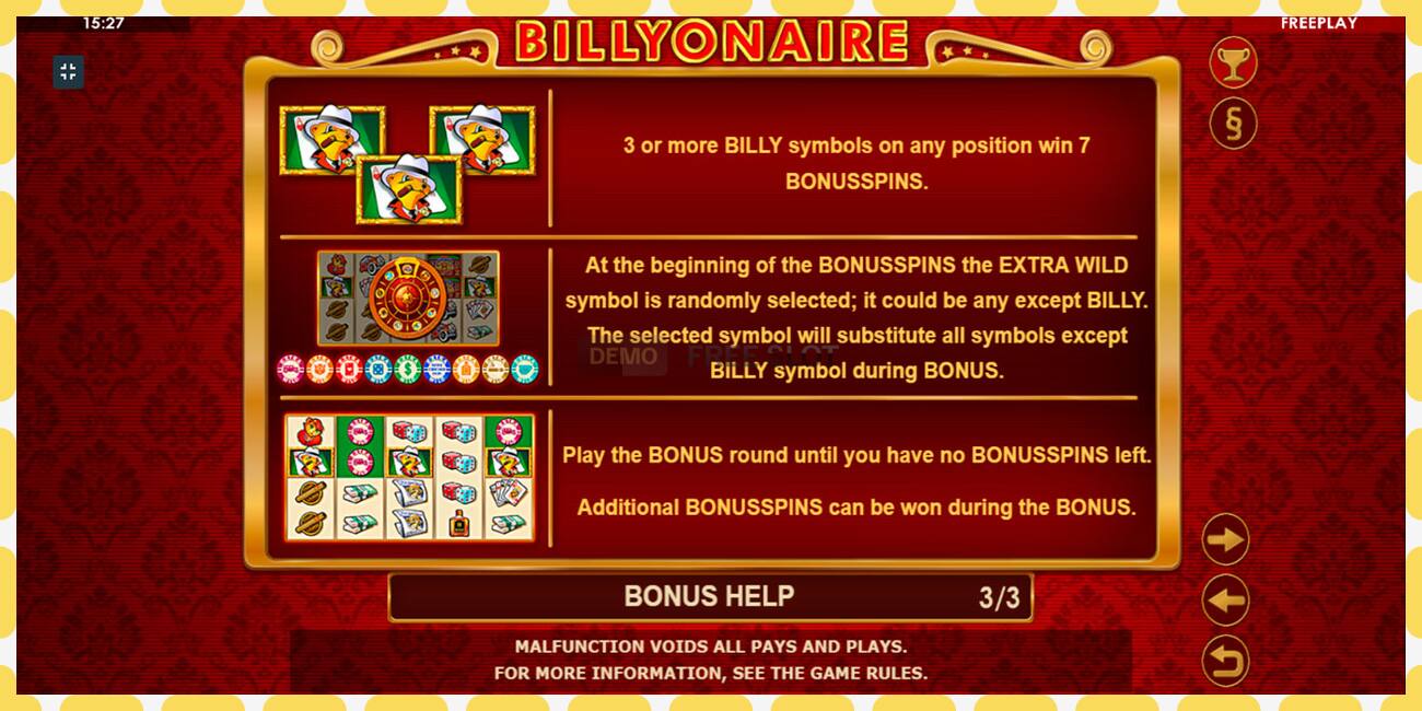 Demo slot Billyonaire free and without registration, picture - 1