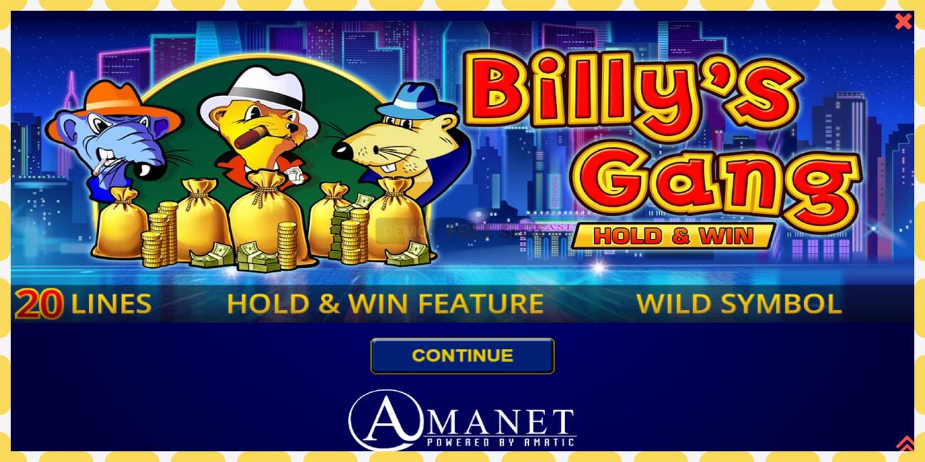 Demo slot Billys Gang free and without registration, picture - 1