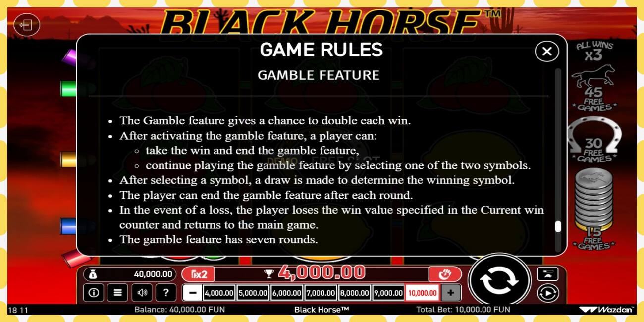 Demo slot Black Horse free and without registration, picture - 1