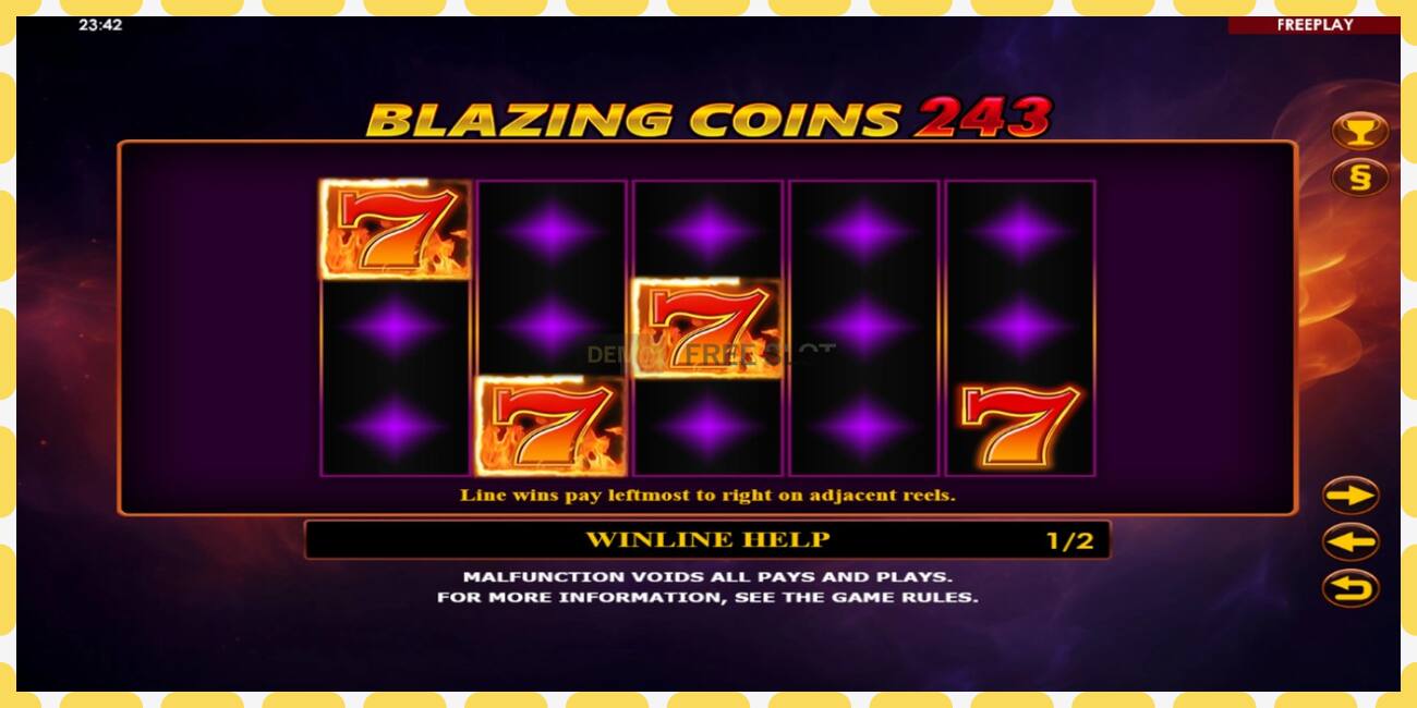 Yanayopangwa demo Blazing Coins 243 bure na bila usajili, picha - 1