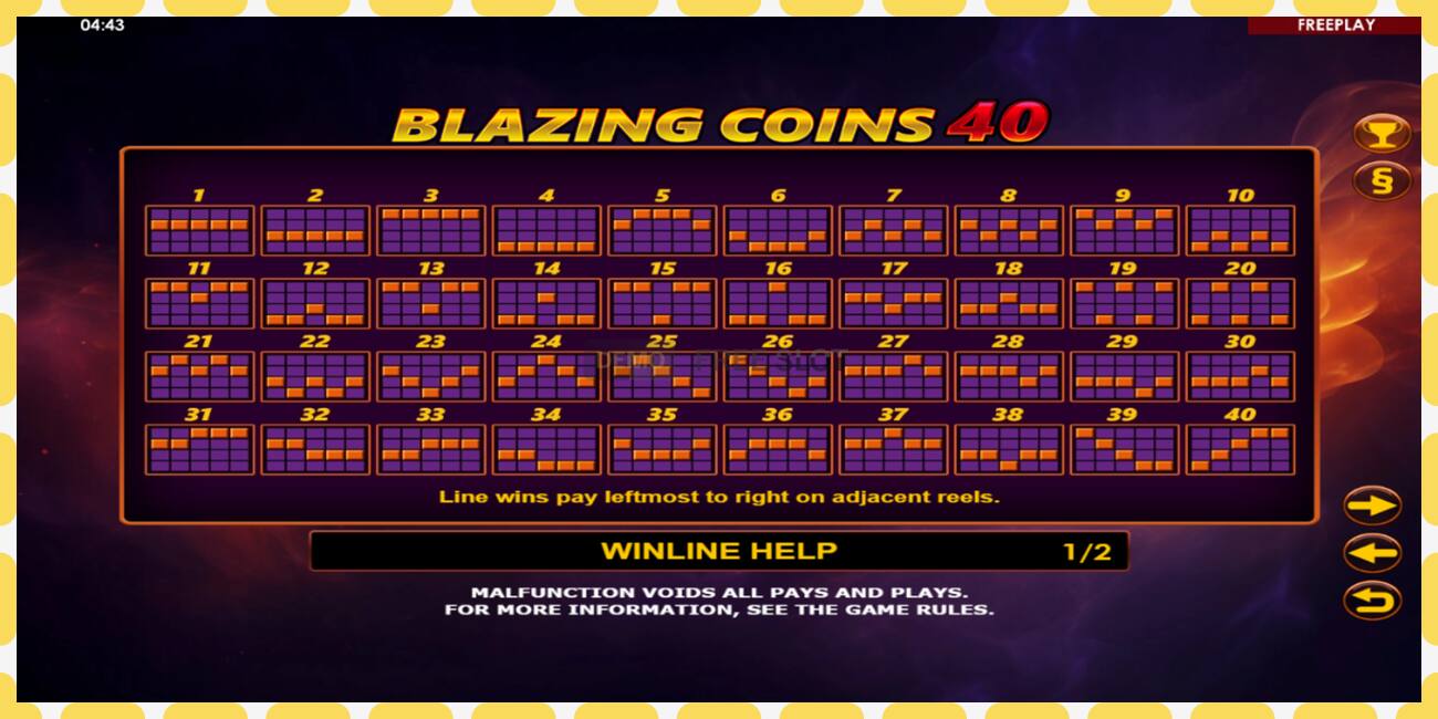 Demo-spor Blazing Coins 40 gratis og uten registrering, bilde - 1