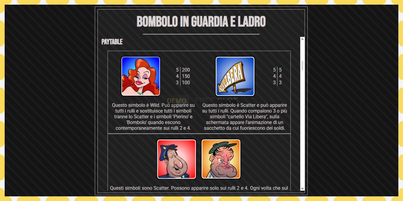 Demo slot Bombolo In Guardia E Ladro free and without registration, picture - 1