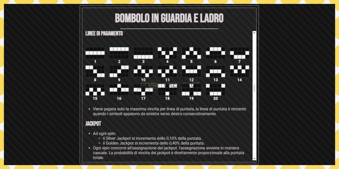 Demo slot Bombolo In Guardia E Ladro free and without registration, picture - 1