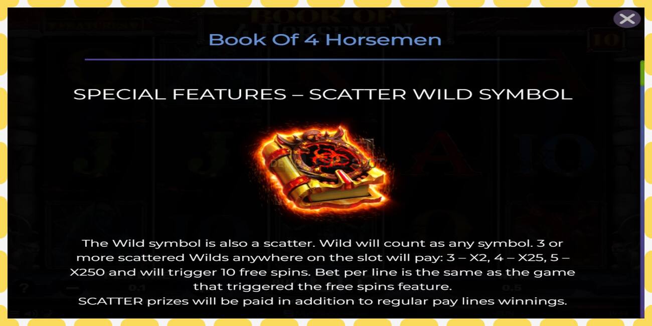 Demo slot Book of 4 Horsemen free and without registration, picture - 1