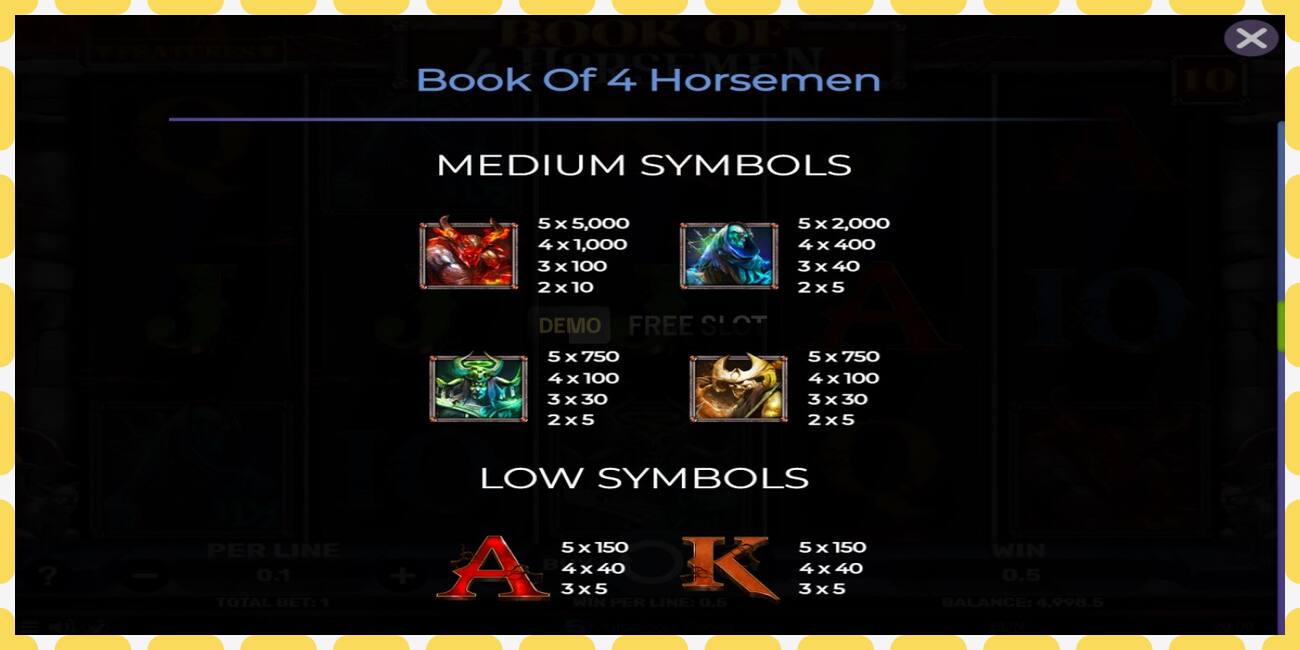 Demo slot Book of 4 Horsemen free and without registration, picture - 1