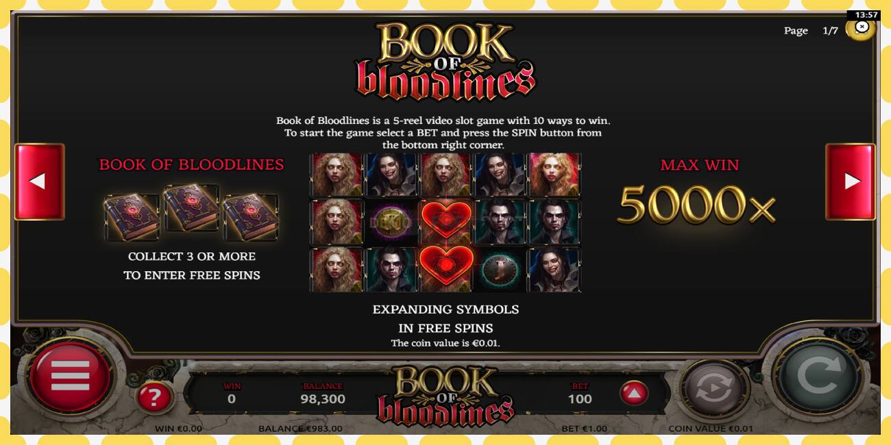 Demo slot Book of Bloodlines zadarmo a bez registrácie, obrázok - 1