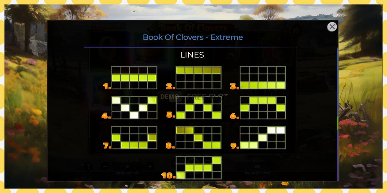 დემო სლოტი Book of Clovers - Extreme უფასო და რეგისტრაციის გარეშე, სურათი - 1