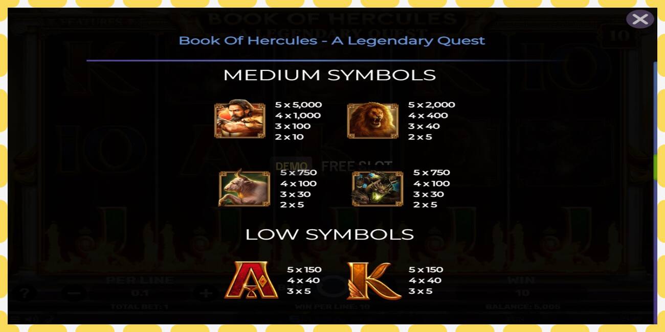 ဒီမိုအထိုင် Book of Hercules - A Legendary Quest အခမဲ့နှင့်မှတ်ပုံတင်ခြင်းမရှိဘဲ, ပုံ - ၁