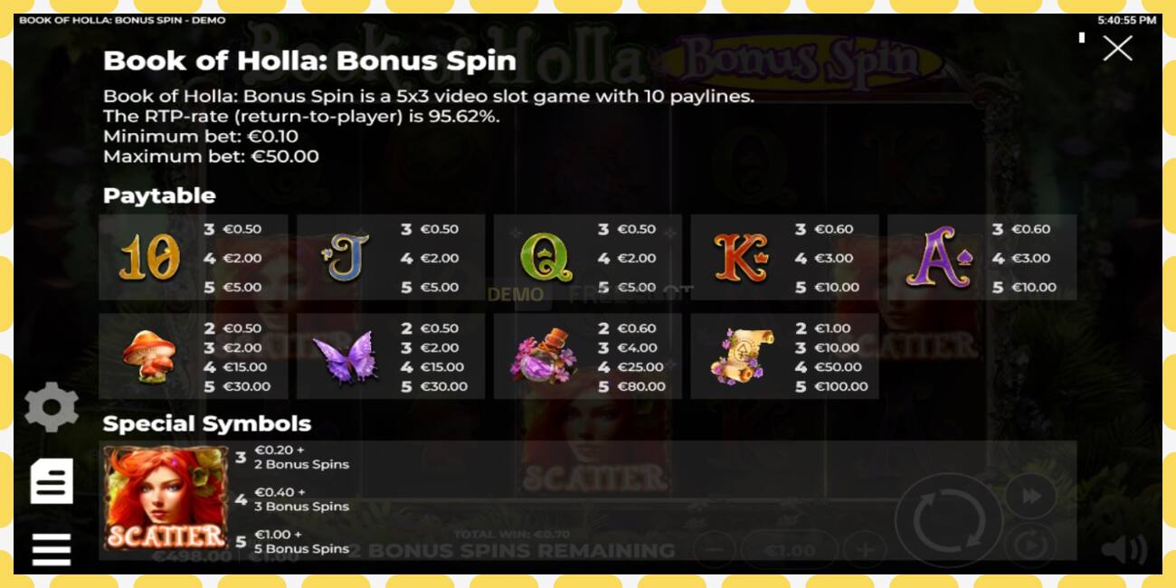 Demo slot Book of Holla: Bonus Spin ingyenes és regisztráció nélkül, kép - 1