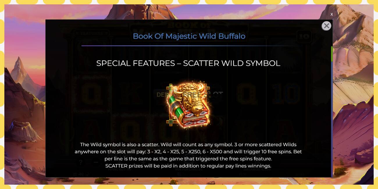 Demo yuvası Book of Majestic Wild Buffalo ücretsiz ve kayıt olmadan, resim - 1