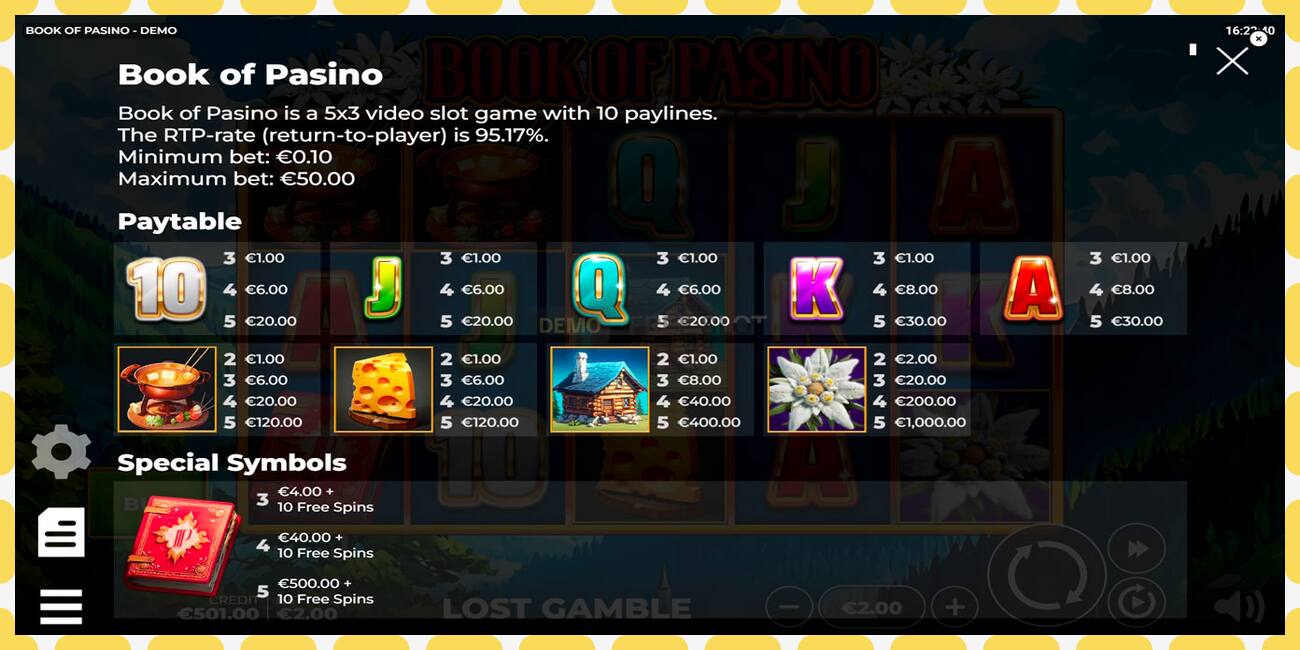 Demo slot Book of Pasino free and without registration, picture - 1