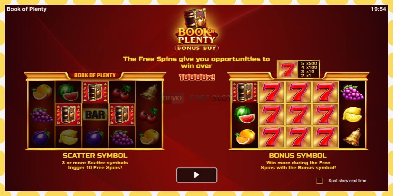 Demo-spor Book of Plenty gratis og uten registrering, bilde - 1