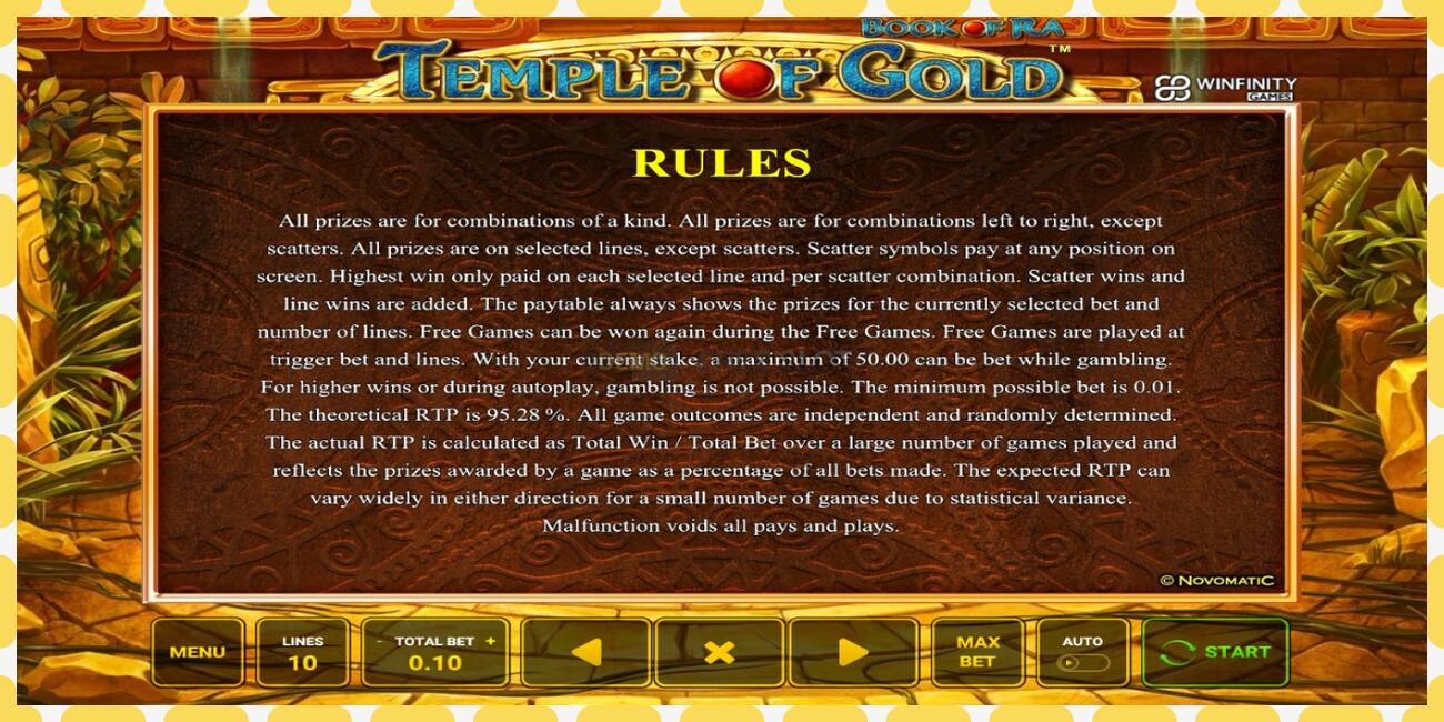 Demo slot Book of Ra Temple of Gold free and without registration, picture - 1