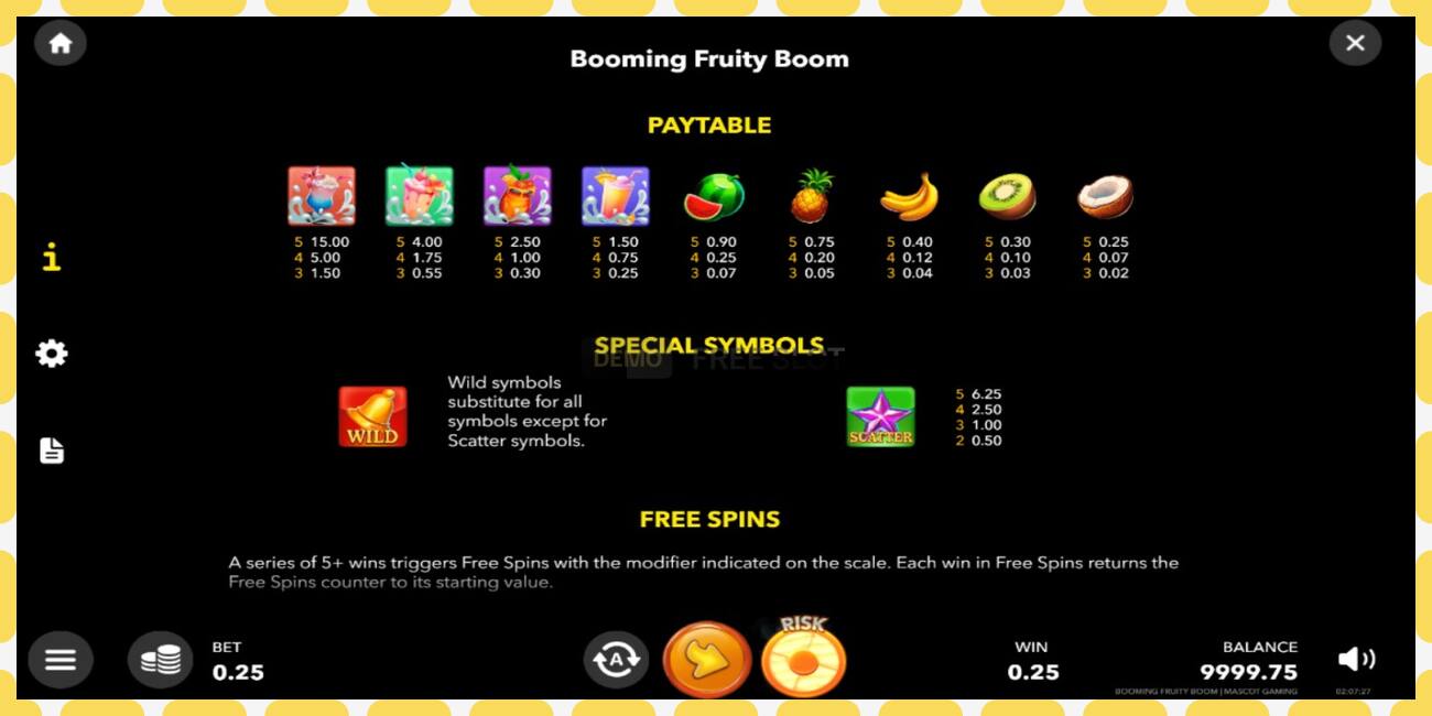 Demo slot Booming Fruity Boom free and without registration, picture - 1