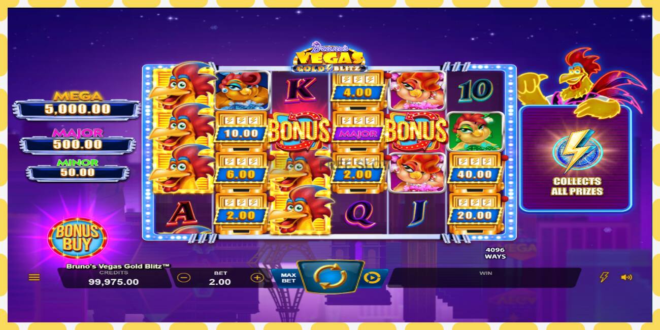 Demo slot Brunos Vegas Gold Blitz free and without registration, picture - 1