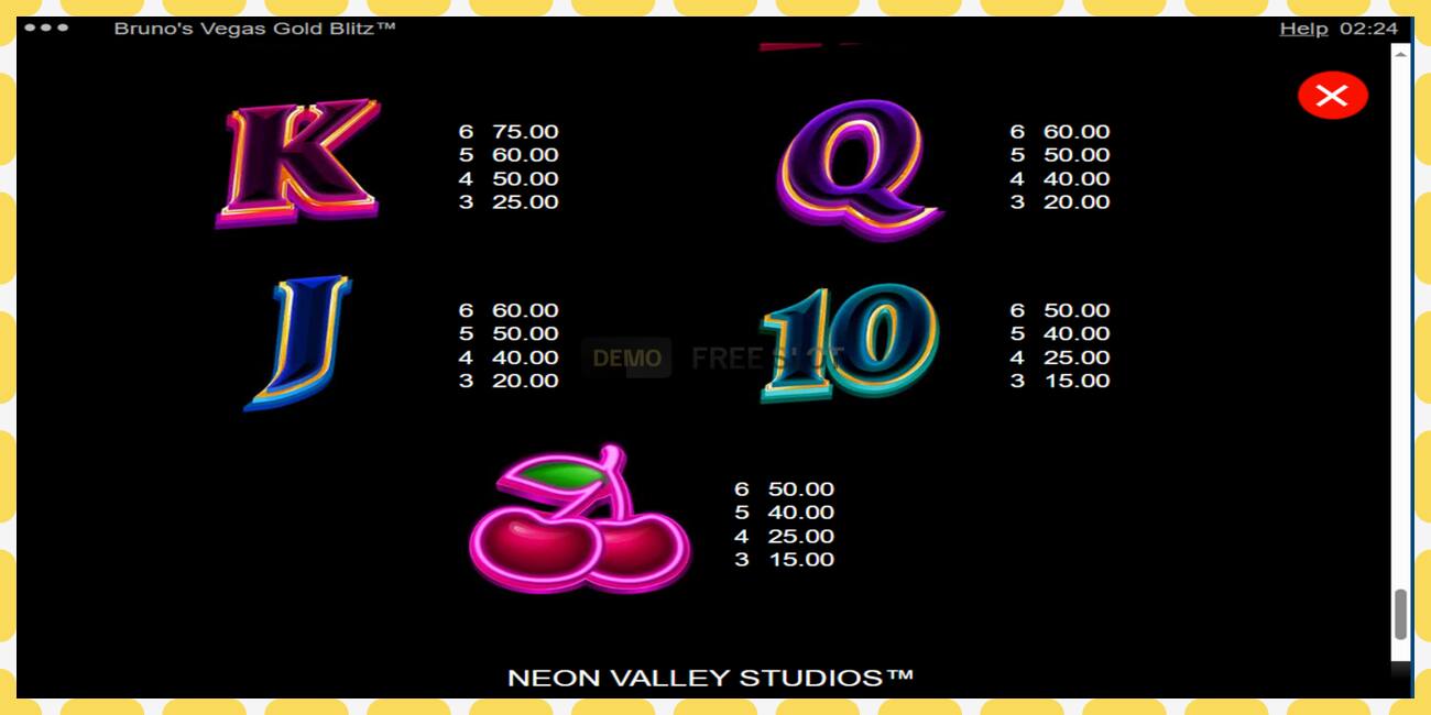 Demo slot Brunos Vegas Gold Blitz free and without registration, picture - 1