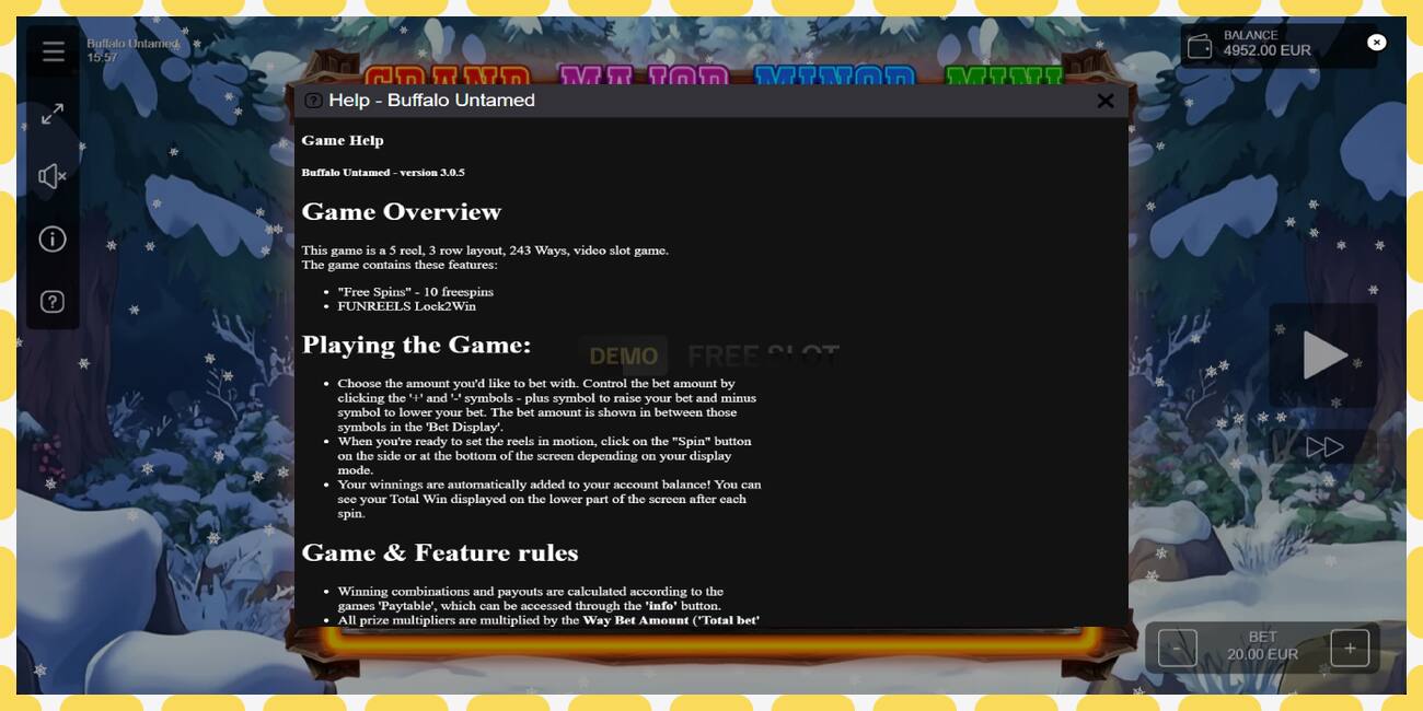 Demo slot Buffalo Untamed free and without registration, picture - 1