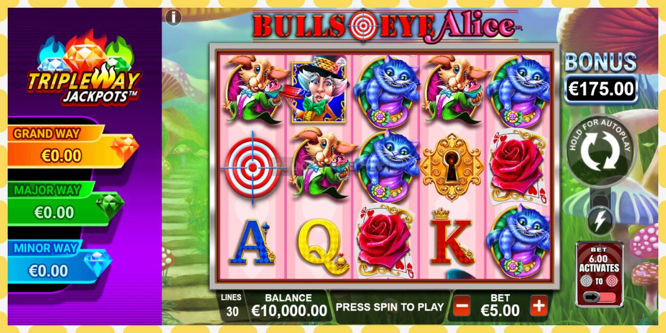 Demo slot Bulls Eye Alice free and without registration, picture - 1