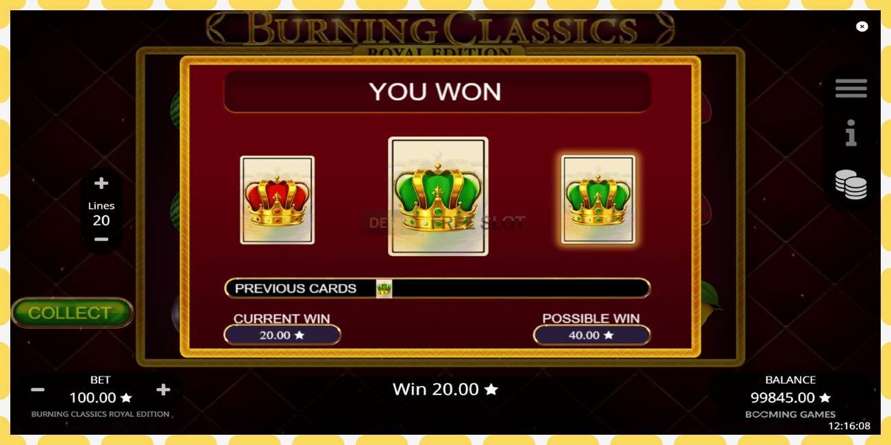 Demo slot Burning Classics Royal Edition free and without registration, picture - 1