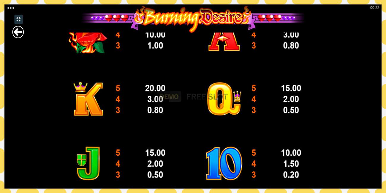 Demo slot Burning Desire free and without registration, picture - 1