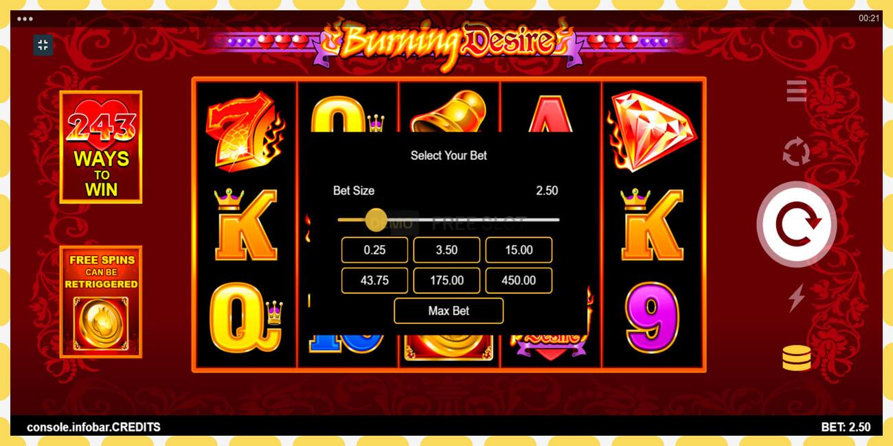 Demo slot Burning Desire free and without registration, picture - 1