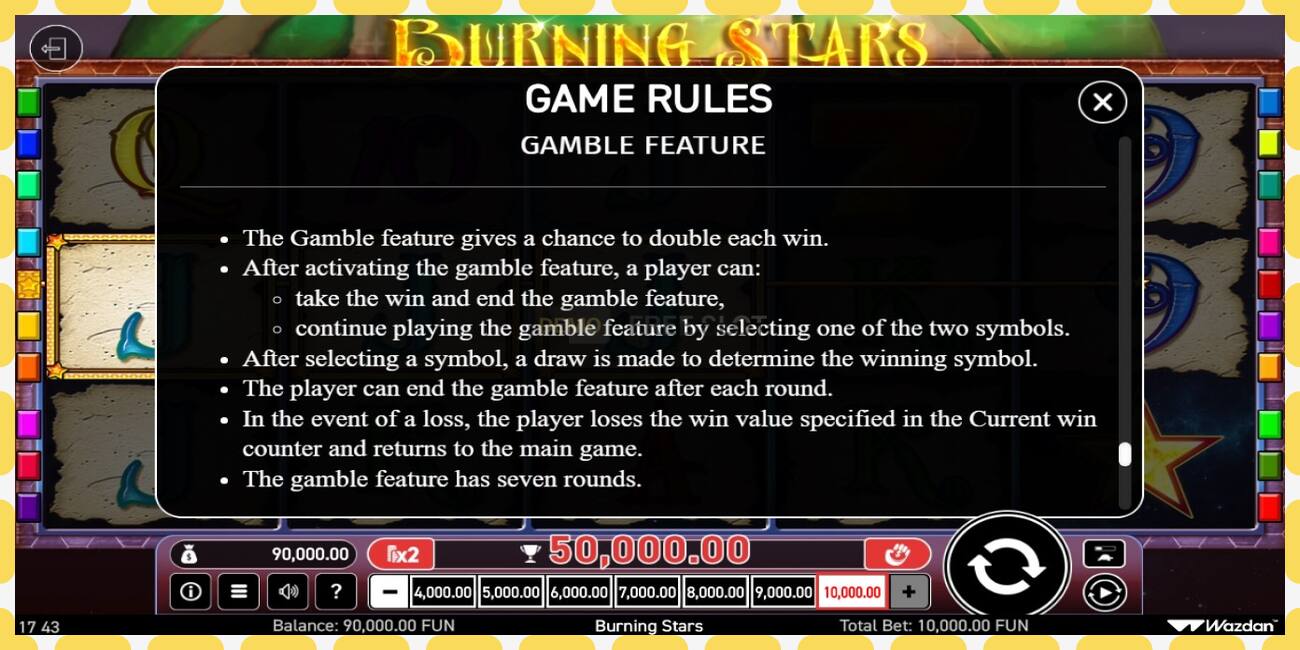 Demo slot Burning Stars free and without registration, picture - 1