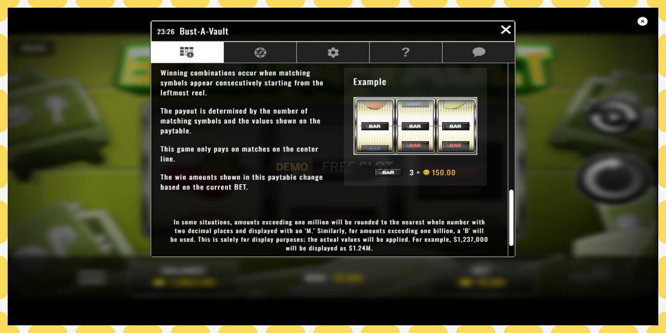 Demo slot Bust A Vault free and without registration, picture - 1