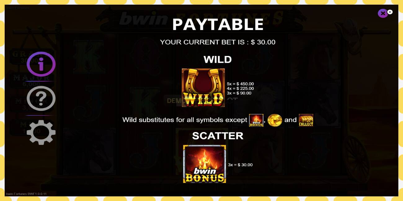 Դեմո բնիկ Bwin Fortunes անվճար և առանց գրանցման, նկար - 1