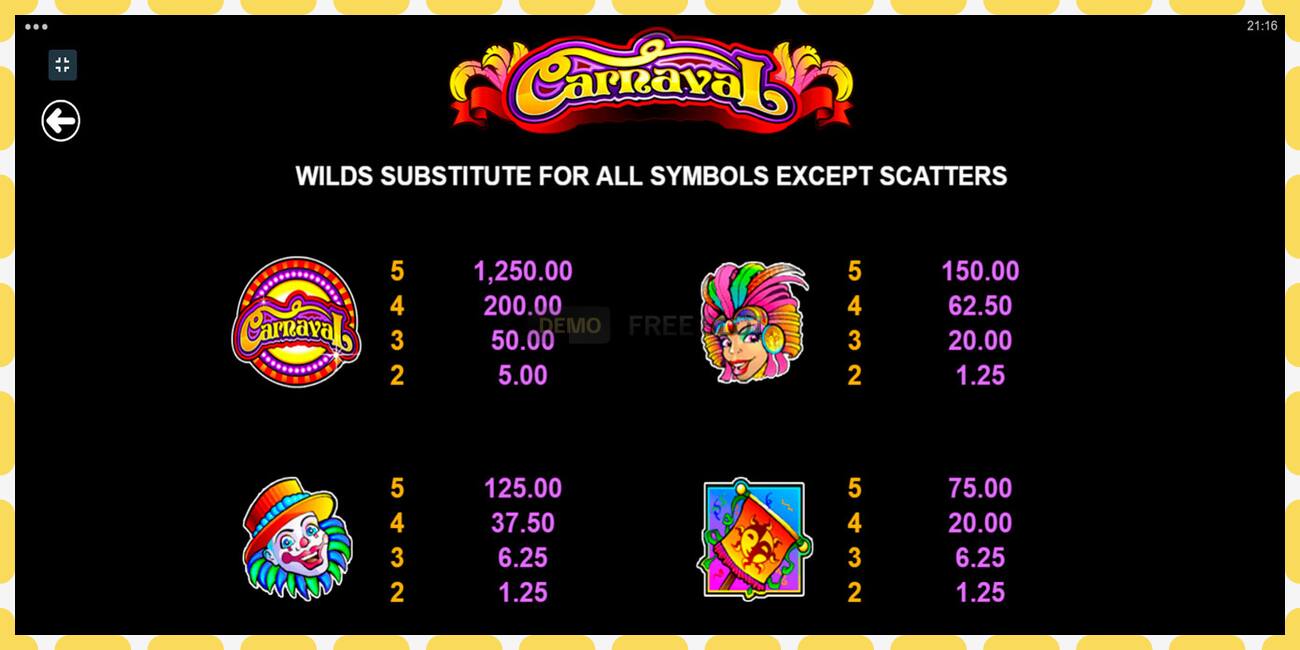 Demo slot Carnaval free and without registration, picture - 1