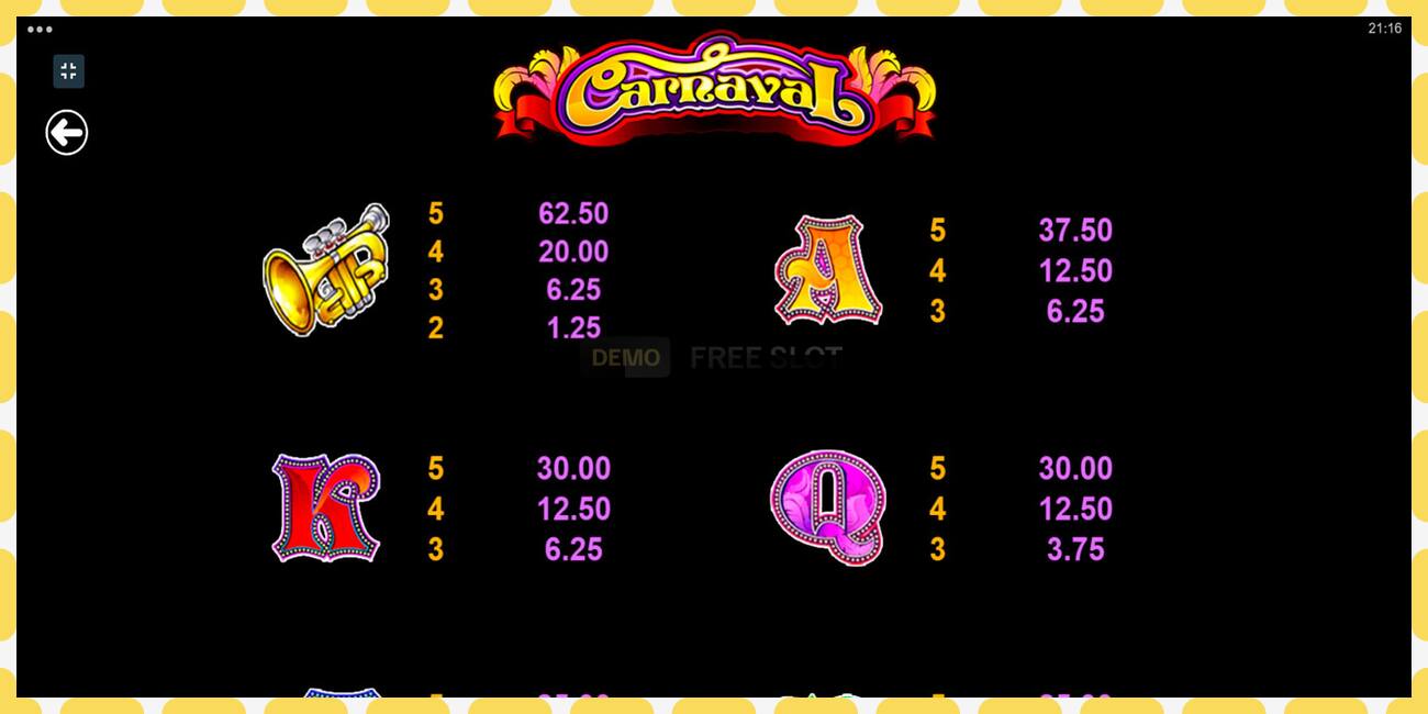 Demo slot Carnaval free and without registration, picture - 1