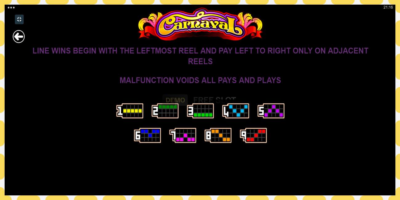 Demo slot Carnaval free and without registration, picture - 1