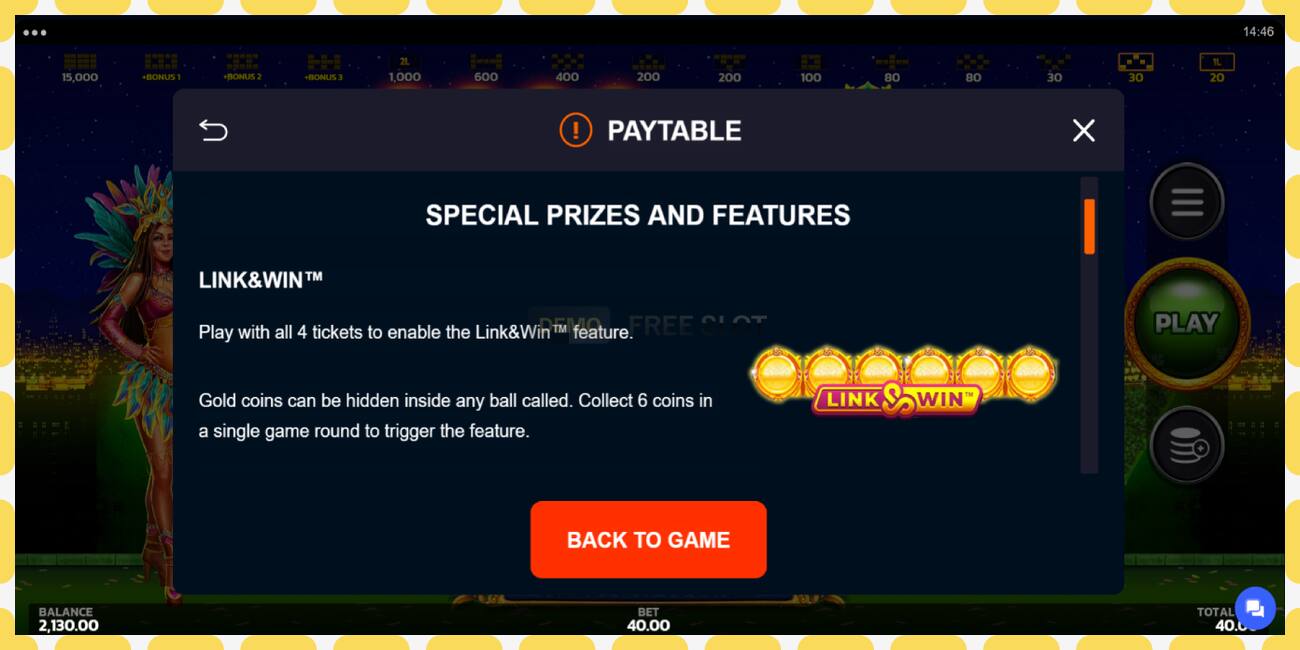 Demo slot Carnaval Link&Win free and without registration, picture - 1