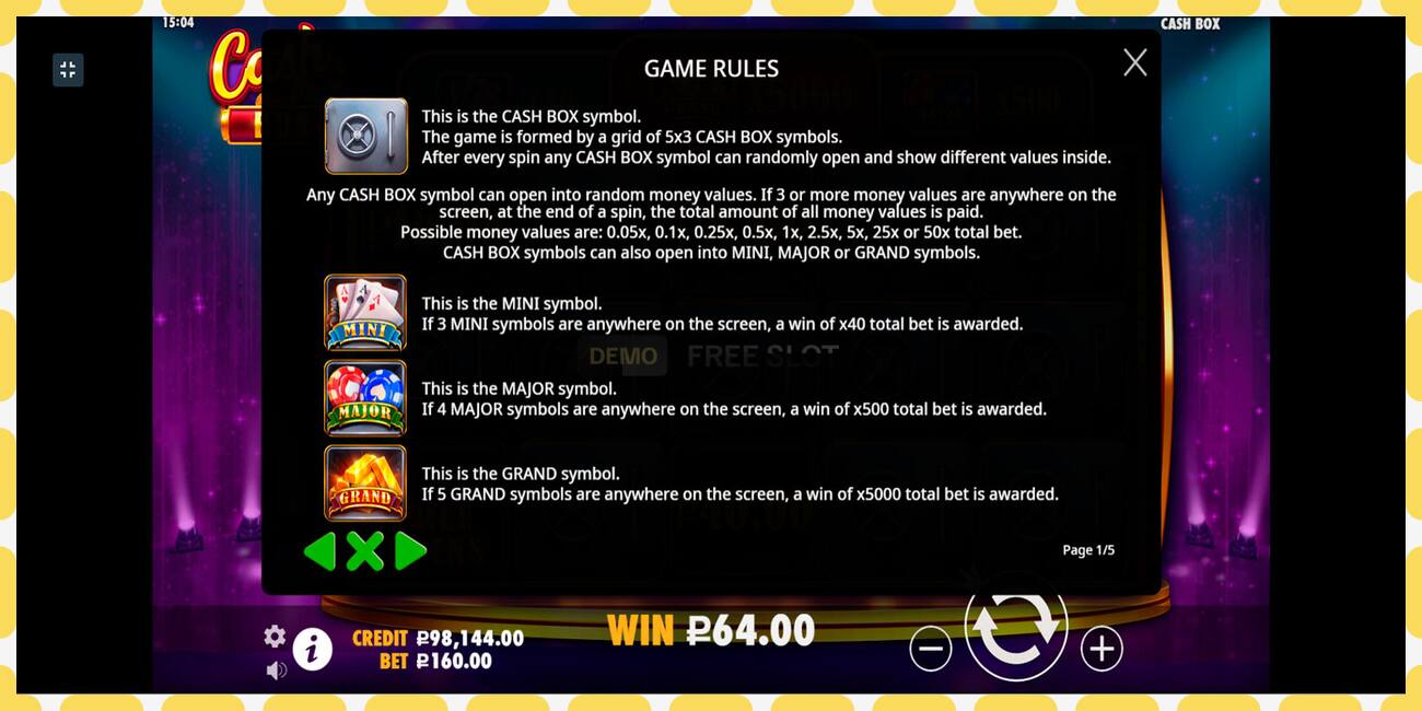 Demo slot Cash Box free and without registration, picture - 1